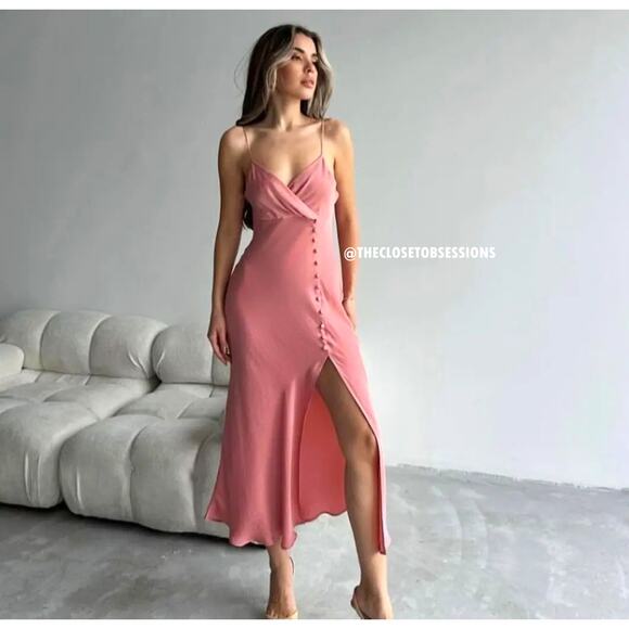 ZARA BLOGGER FAVE!!! V-Neck Dress with Slit NWT - Picture 9 of 16